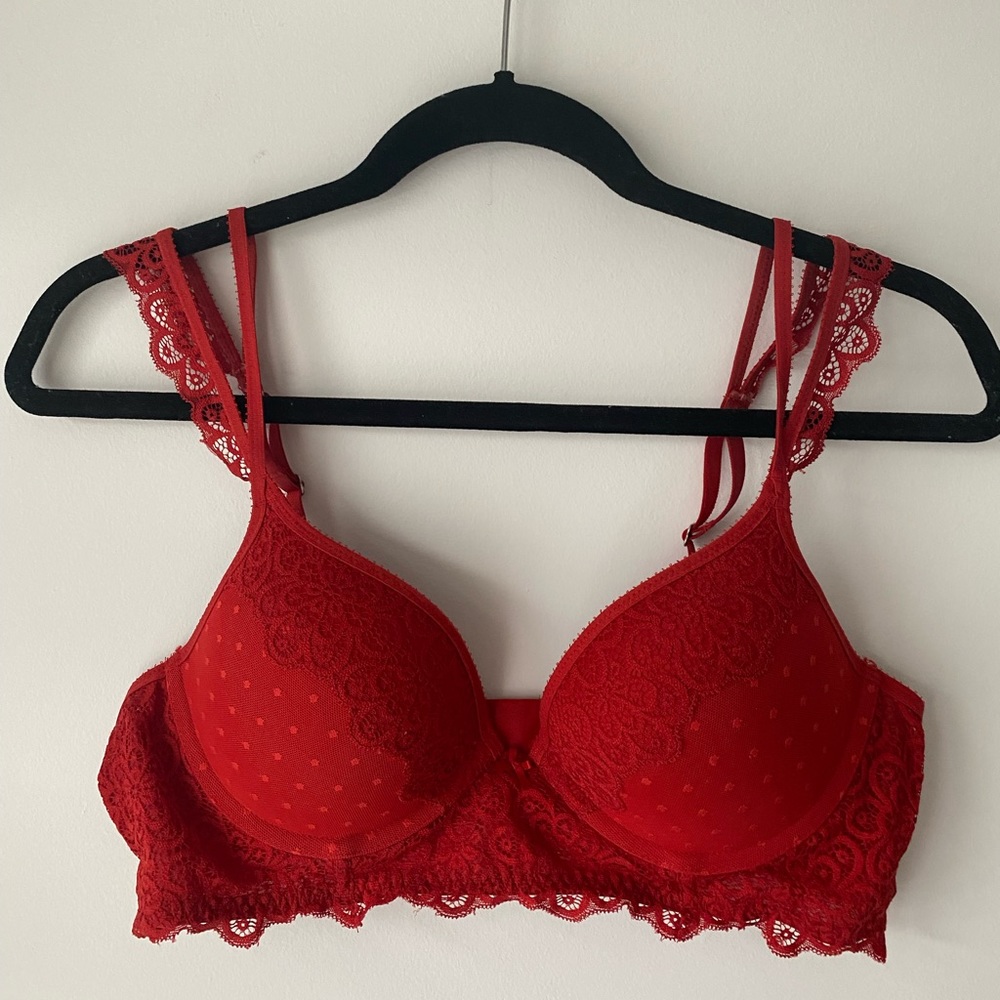 Aerie Red Underwired Bra
